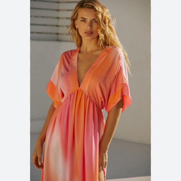 Brand New Malai Printed Cover-Up Midi Dress - Picture 2 of 7